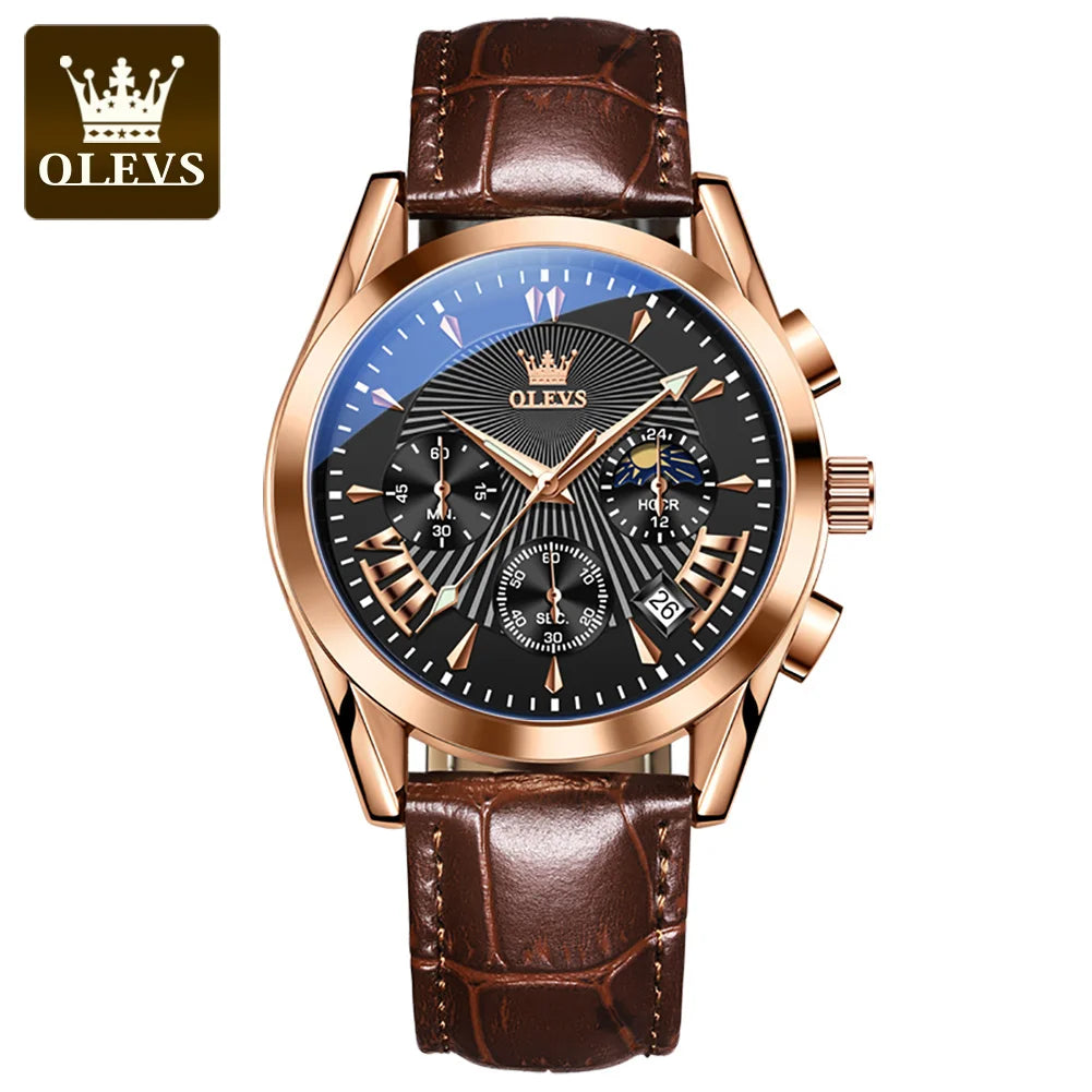 Original Luxury Brand Men'S Watches High Quality Waterproof Quartz Watch for Men Fashion Leather Strap Man Wristwatch