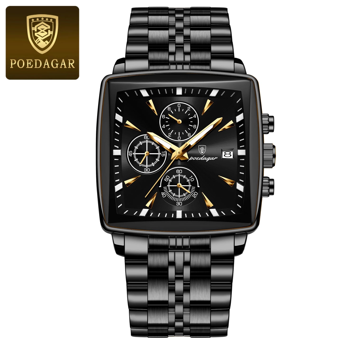 Luxury Business Man Wristwatch Chronograph Waterproof Luminous Calendar Watch for Men Square Quartz Men'S Watches Reloj