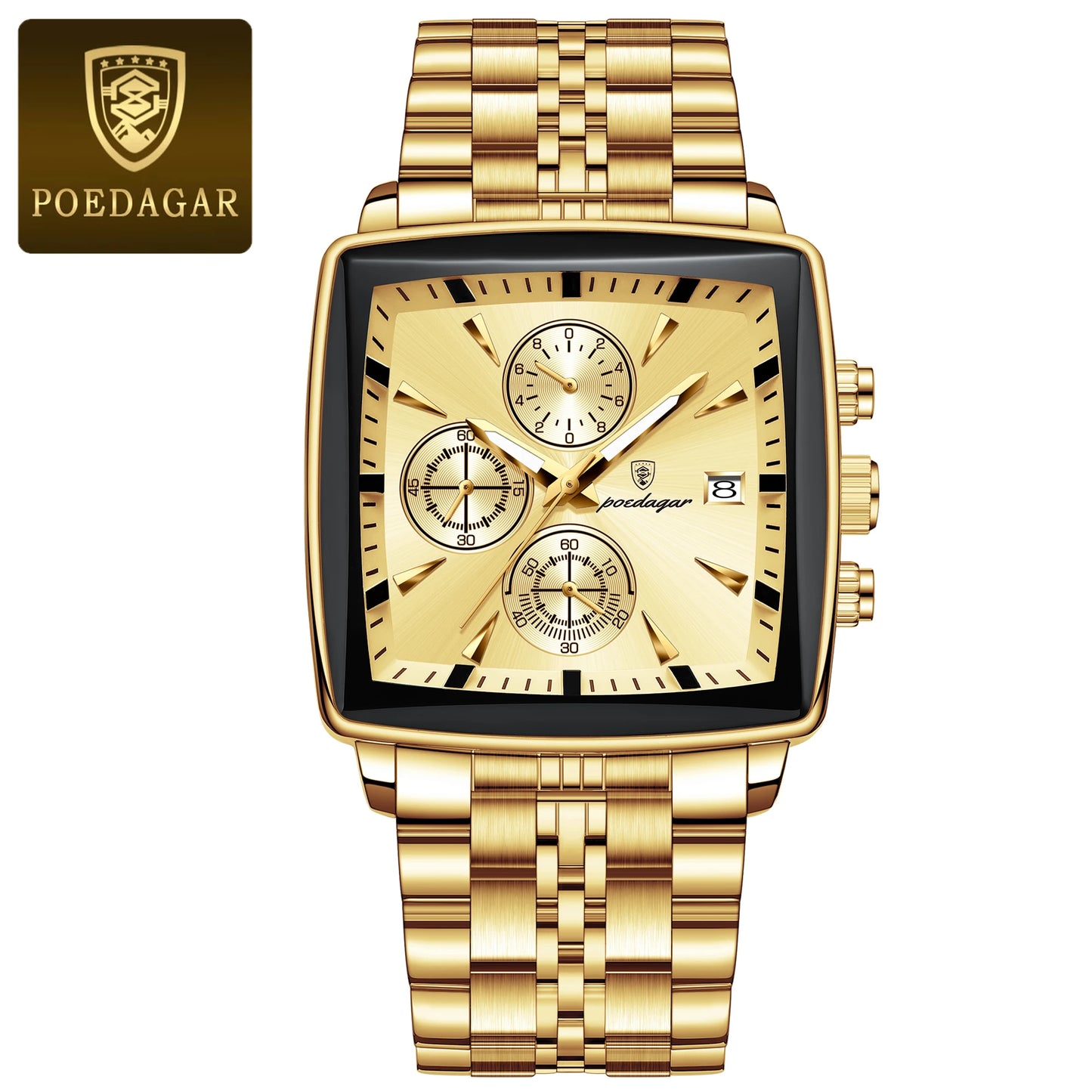 Luxury Business Man Wristwatch Chronograph Waterproof Luminous Calendar Watch for Men Square Quartz Men'S Watches Reloj