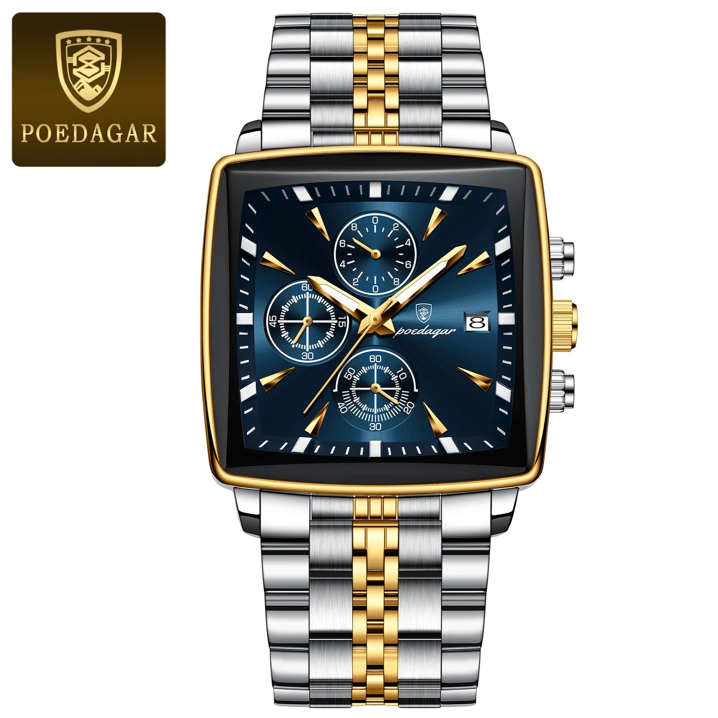 Luxury Business Man Wristwatch Chronograph Waterproof Luminous Calendar Watch for Men Square Quartz Men'S Watches Reloj