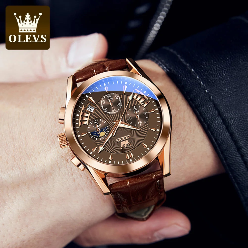 Original Luxury Brand Men'S Watches High Quality Waterproof Quartz Watch for Men Fashion Leather Strap Man Wristwatch