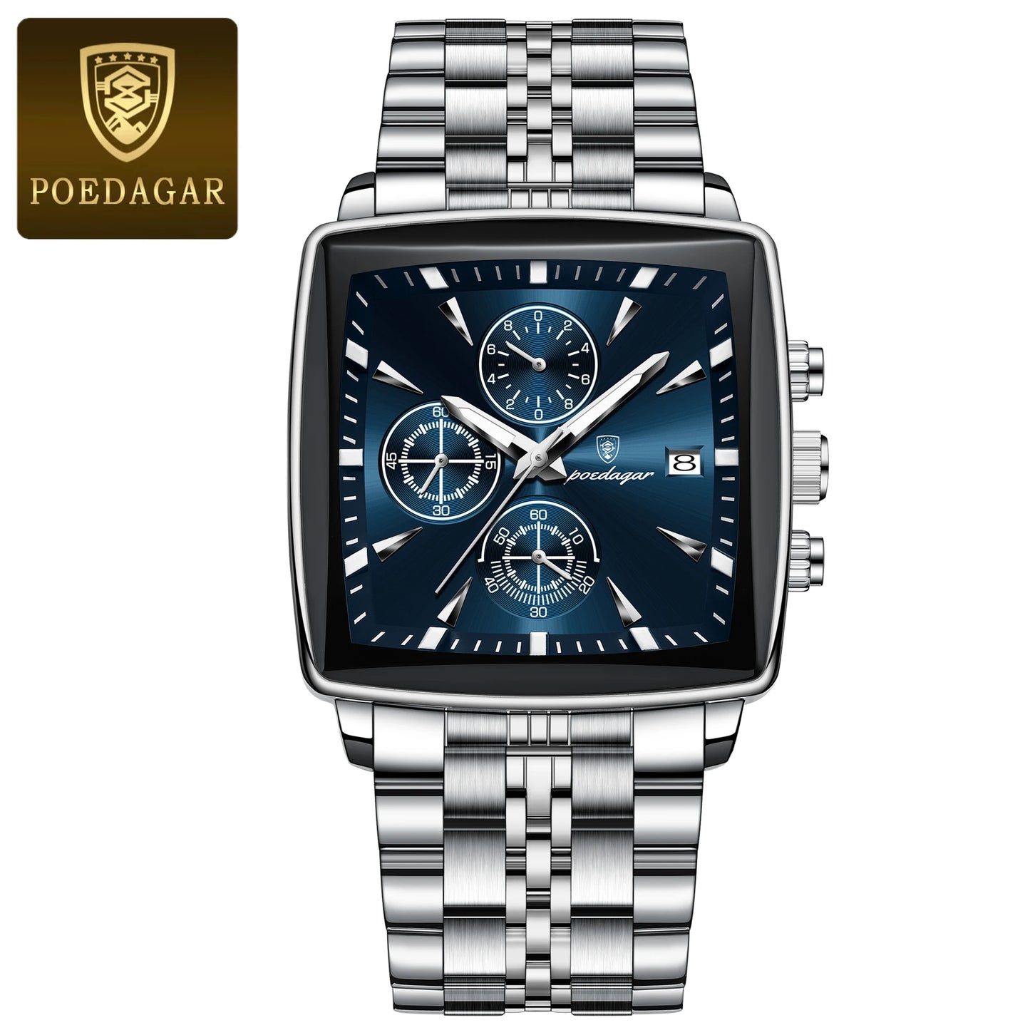 Luxury Business Man Wristwatch Chronograph Waterproof Luminous Calendar Watch for Men Square Quartz Men'S Watches Reloj