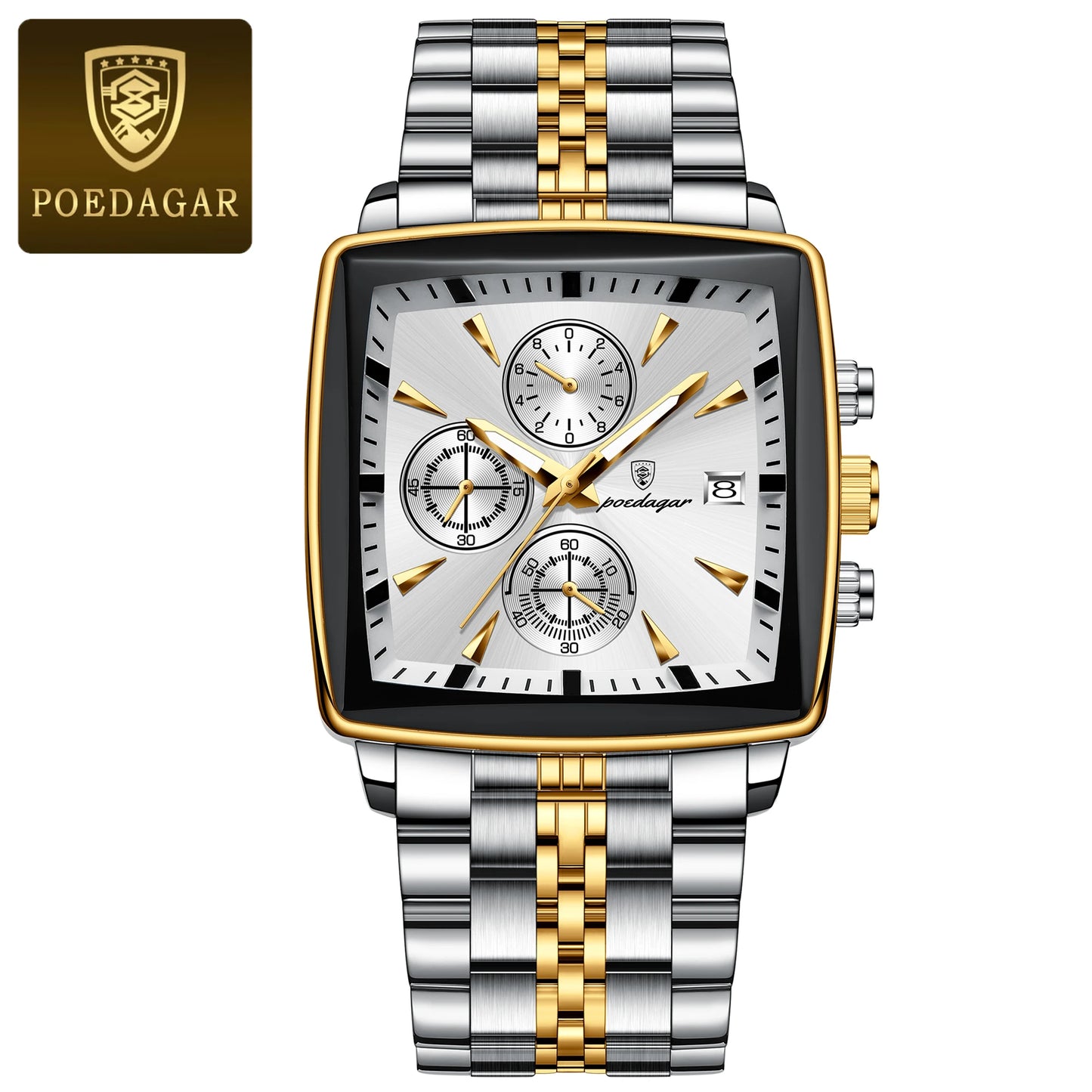 Luxury Business Man Wristwatch Chronograph Waterproof Luminous Calendar Watch for Men Square Quartz Men'S Watches Reloj