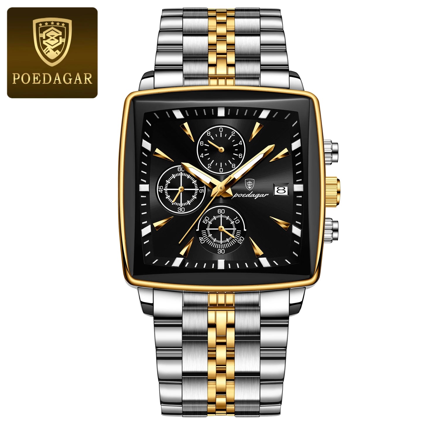 Luxury Business Man Wristwatch Chronograph Waterproof Luminous Calendar Watch for Men Square Quartz Men'S Watches Reloj