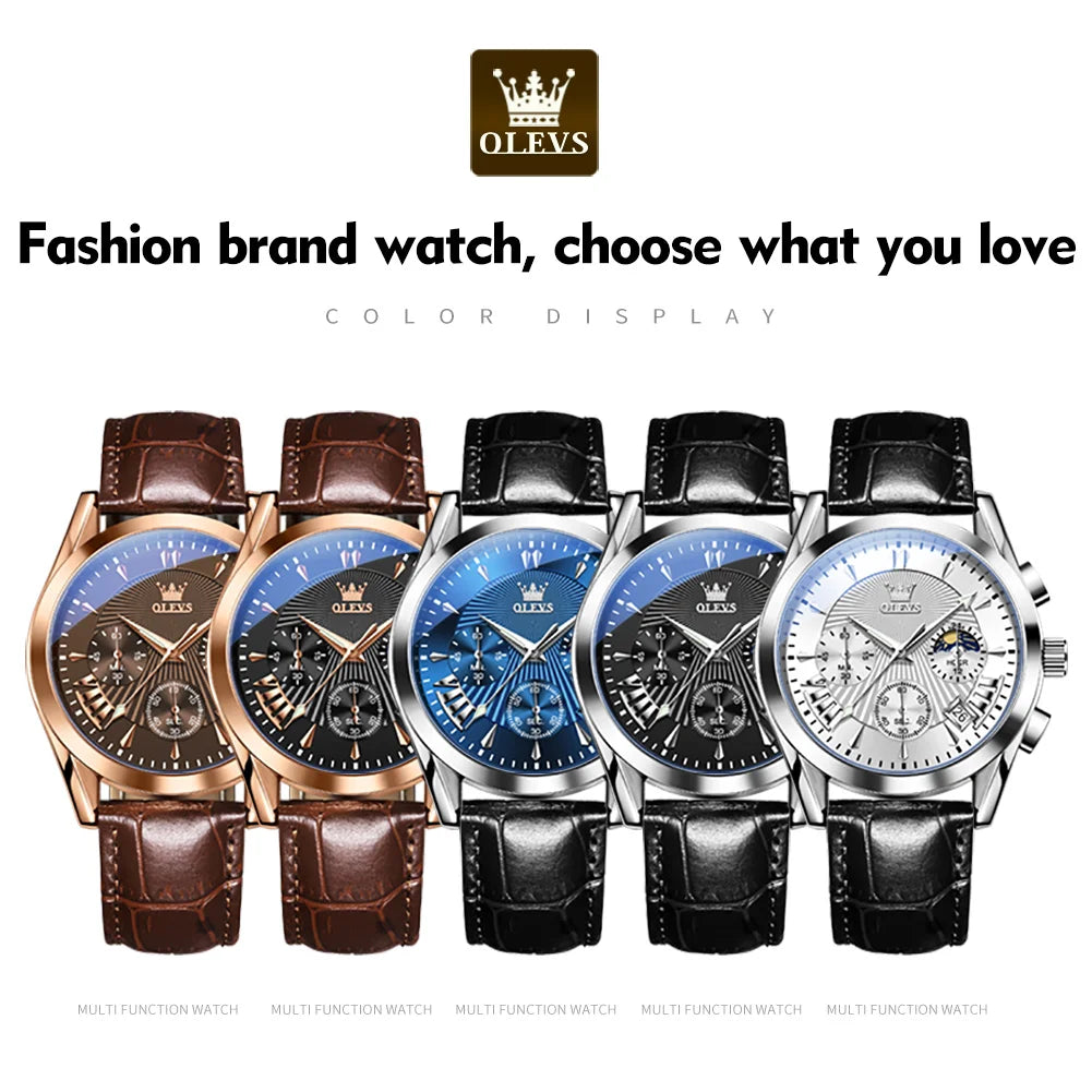 Original Luxury Brand Men'S Watches High Quality Waterproof Quartz Watch for Men Fashion Leather Strap Man Wristwatch