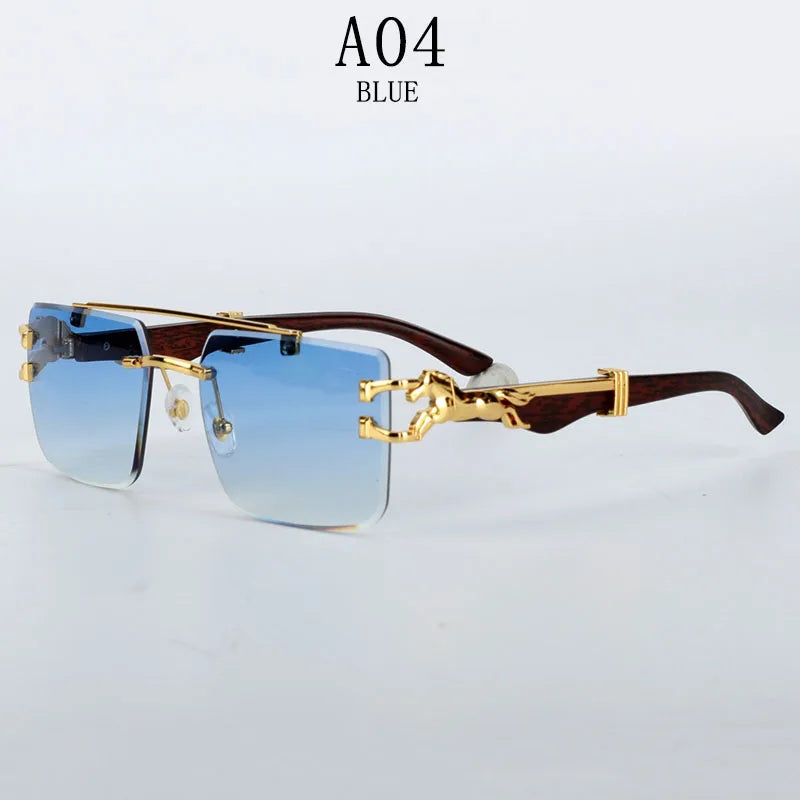 Rimless Designer Sunglasses Women Trendy Luxe Fashion Sunglasses Men Vintage Glasses Lentes De Sol Mujer Lunette Soleil Femme